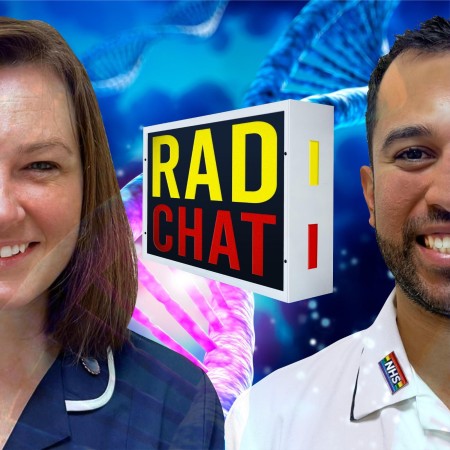 A picture of the logo for Rad Chat featuring Jo and Naman.